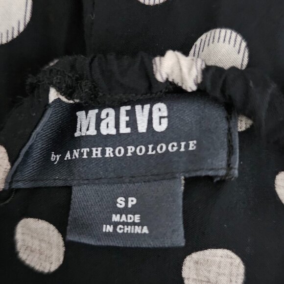 Maeve By Anthropologie Polka Dot Halter Asymmetrical Black And White Mini Dress - Picture 3 of 11